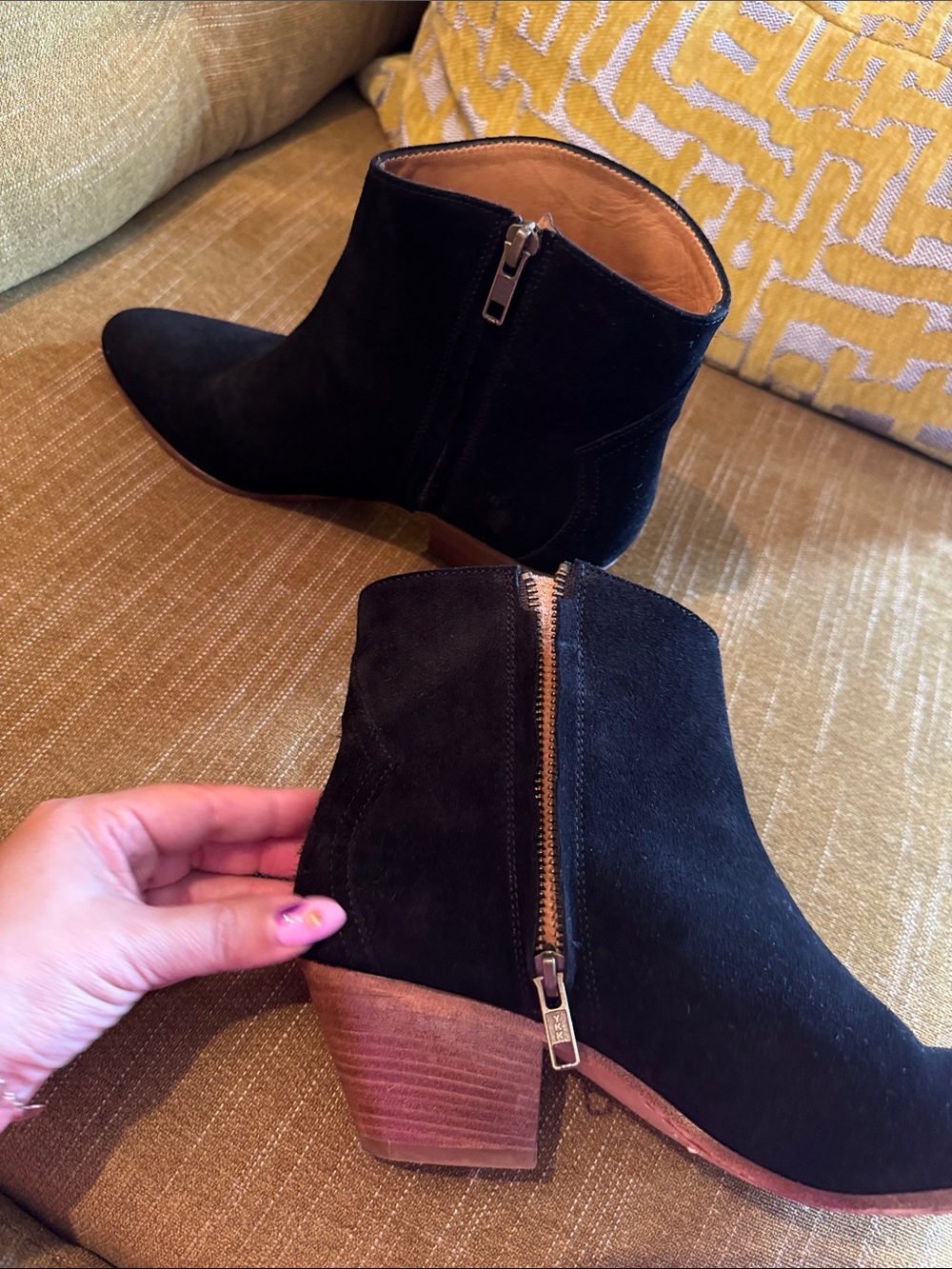 Isabel Marant Black Suede Ankle Booties - Picture 10 of 11